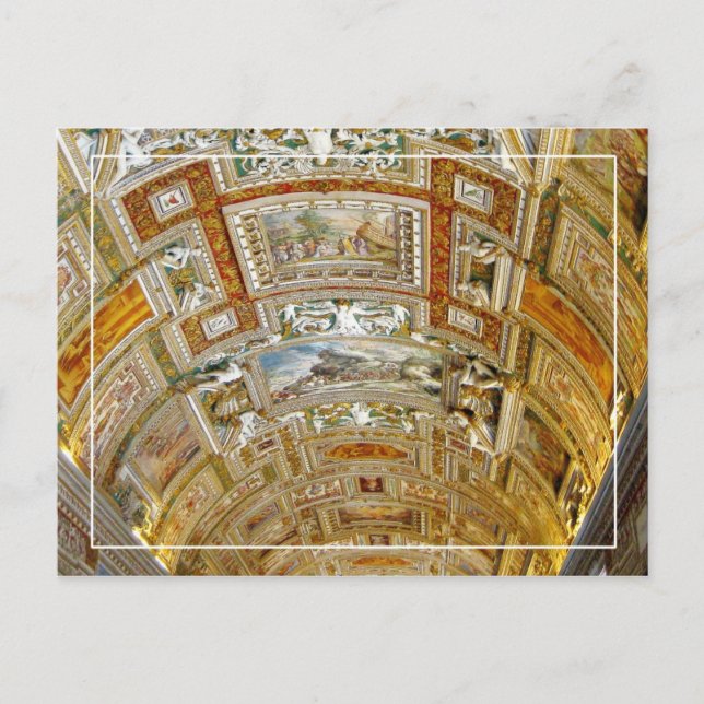 Postal Techo en la Galería de Mapas, Museos Vaticanos (Anverso)