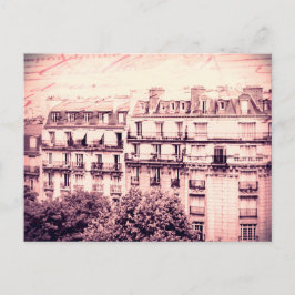 Postal Techos de París en rosa