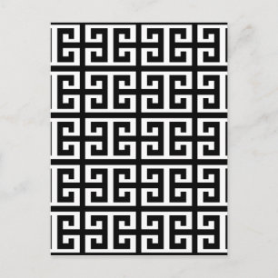 Postal tecla griega blanca negra