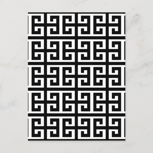 Postal tecla griega blanca negra (Anverso)