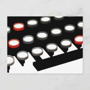Postal Teclado de máquina de escribir antigua de negocios