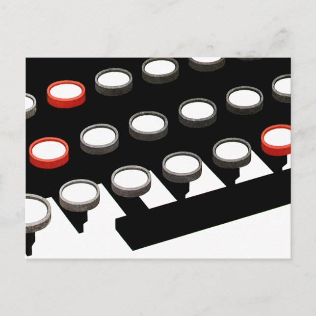 Postal Teclado de máquina de escribir antiguo de moda par (Anverso)