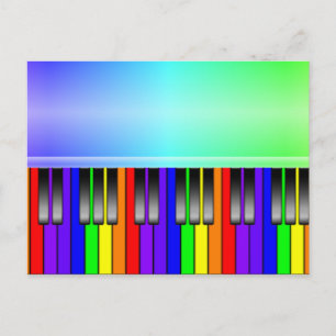 Postal Teclado de piano arco iris
