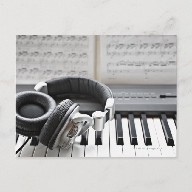 Postal Teclado de piano eléctrico (Anverso)