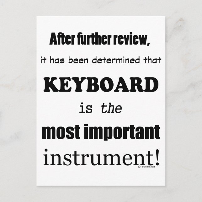 Postal Teclado Instrumento más importante (Anverso)