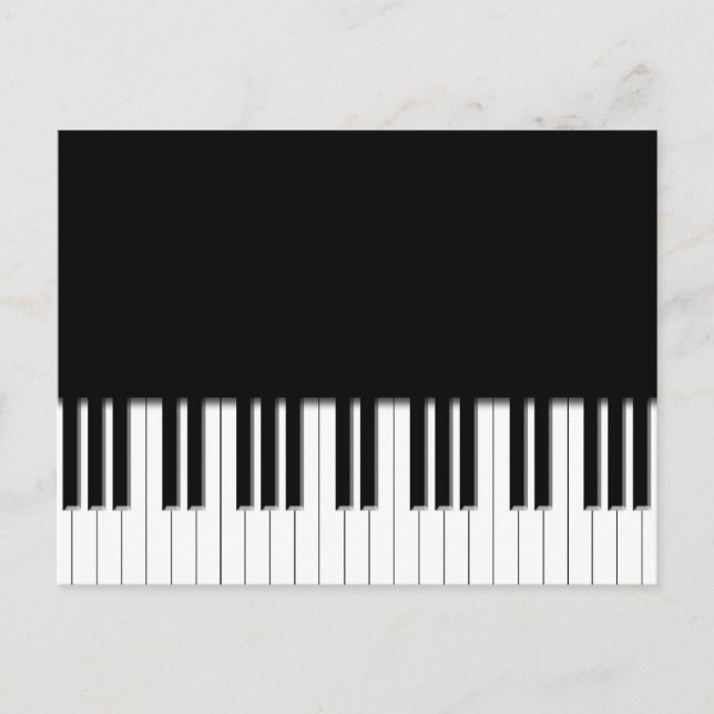 Postal - Teclado piano blanco negro (Anverso)