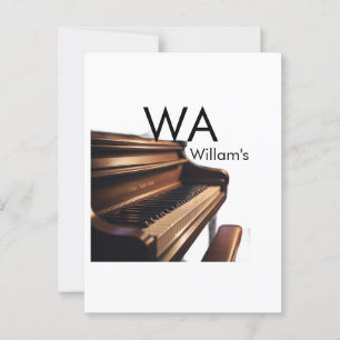 Postal Teclas de mesa de piano de madera marrón nombre mo