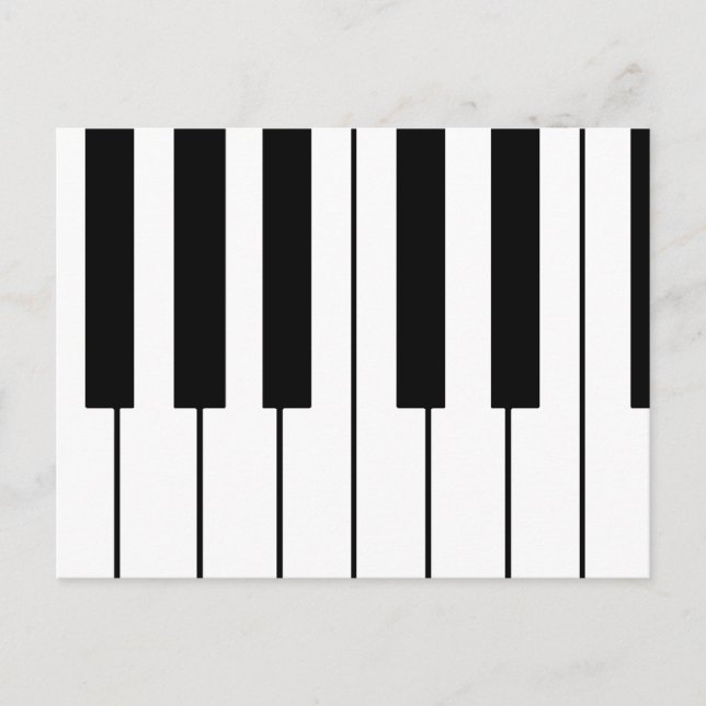 Postal teclas de piano con tema musical (Anverso)