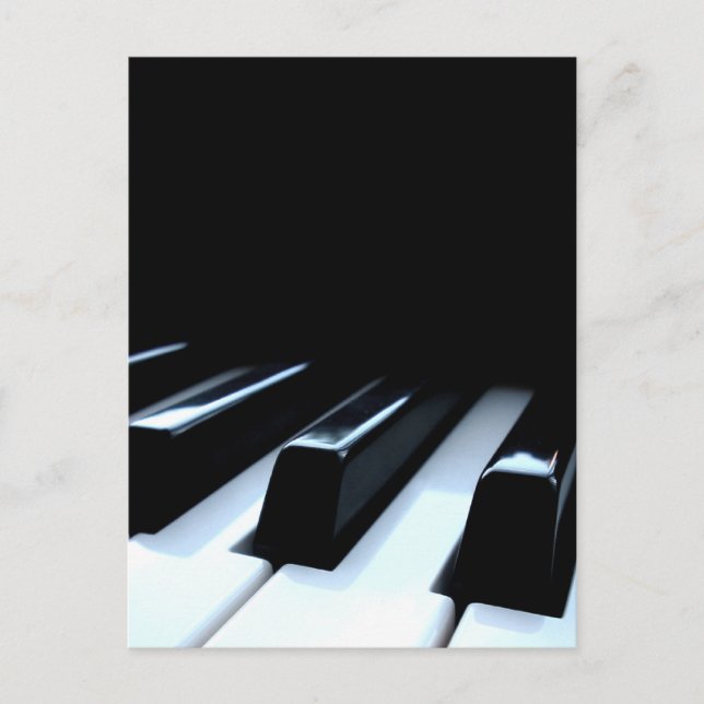 Postal Teclas de piano en blanco y negro (Anverso)