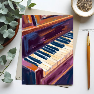 Postal Teclas de piano Pintura de pianista