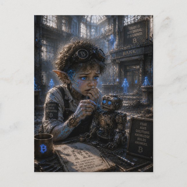 Postal Técnico de emoción / Robótica / Banco (Anverso)