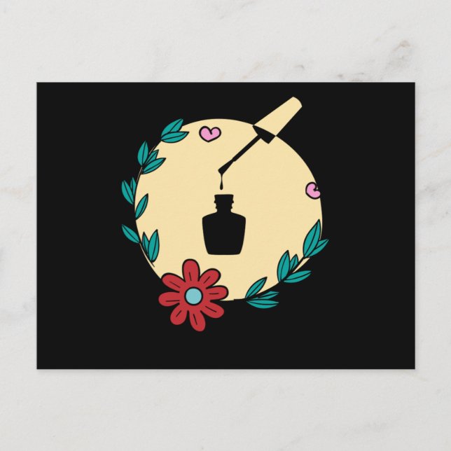 Postal Técnico de tecnología de Nail Floral Manicurista P (Anverso)