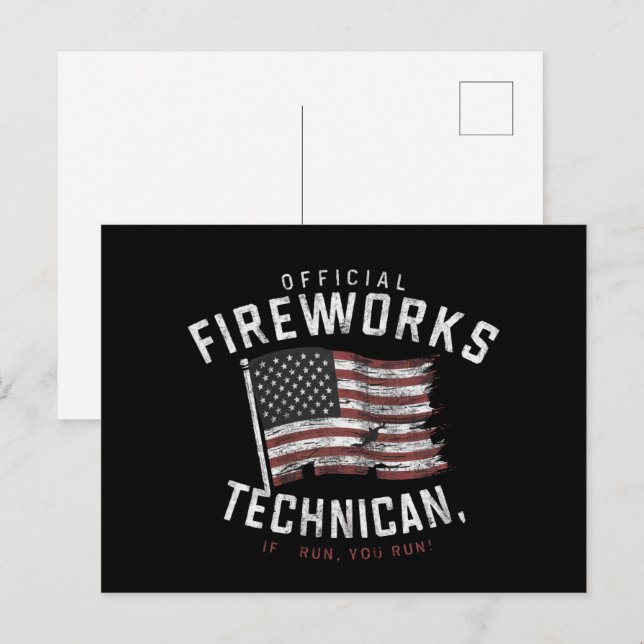 Postal Técnico Oficial de Fuegos Artificiales Si Yo Corro (Anverso / Reverso)