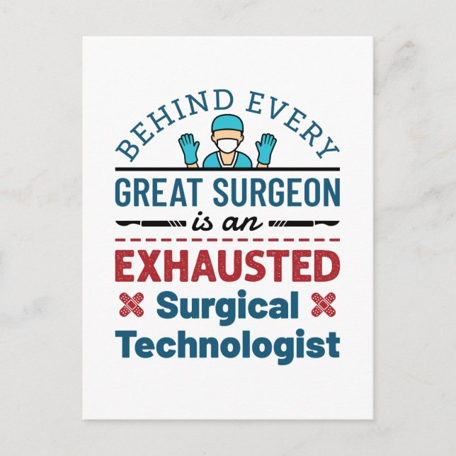 Postal Tecnología quirúrgica agotada Funny Scrub Tech (Anverso)