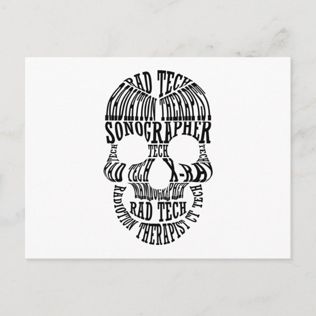 Postal Tecnología Rad Tech Skull Tecnólogo Xray Radiology (Anverso)