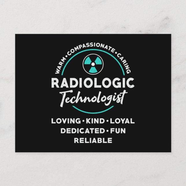 Postal Tecnólogo radiológico de Radiología Xray Tech (Anverso)