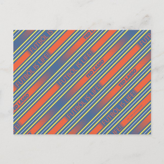 Postal Ted Lasso | Fútbol is Life Stripe Pattern (Anverso)