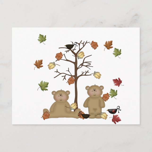 Postal Teddies de otoño (Anverso)