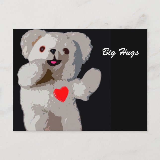 Postal Teddy Bear Heart (Anverso)