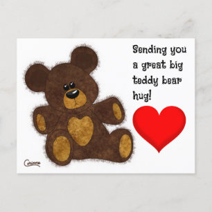 Postal Teddy Bear Hug - Postcard