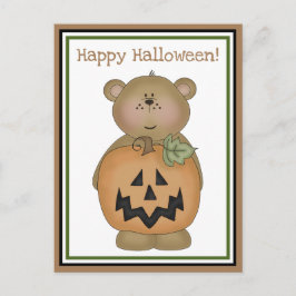 Postal Teddy Bear Jack O'Lantern