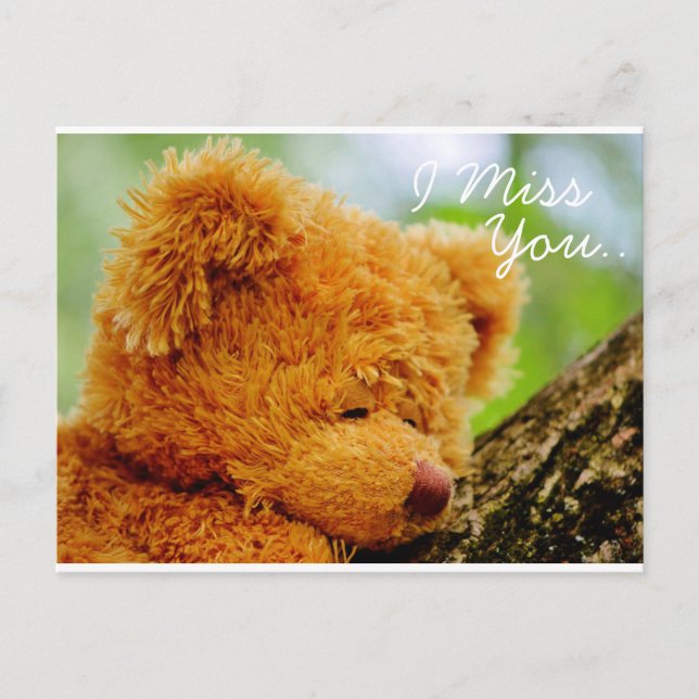 Postal Teddy Bear Te Extraño (Anverso)