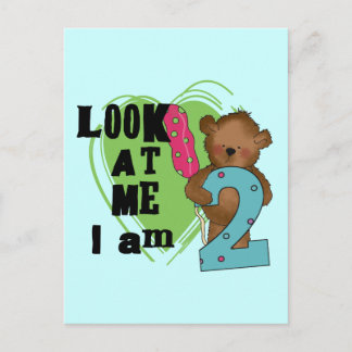 Postal Teddy Bear Tengo 2 camisetas de cumpleaños y regal