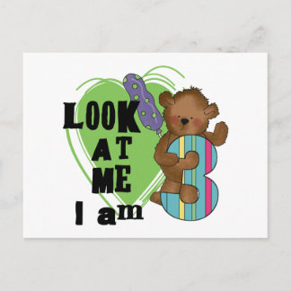 Postal Teddy Bear Tengo 3 camisetas de cumpleaños y regal