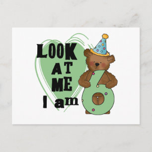 Postal Teddy Bear Tengo 6 Camisetas de cumpleaños y regal