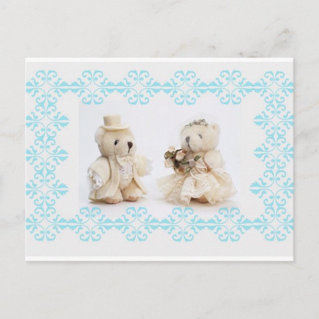 Postal Teddy bears boda Postcard (Anverso)