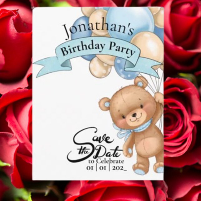 Postal Teddy Blue, Feliz Cumpleaños Muchacho (, designed to brighten his special day with heartfelt charm and joy.)