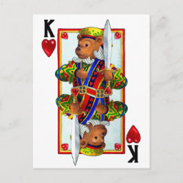 Postal Teddy Oso Rey de Corazones