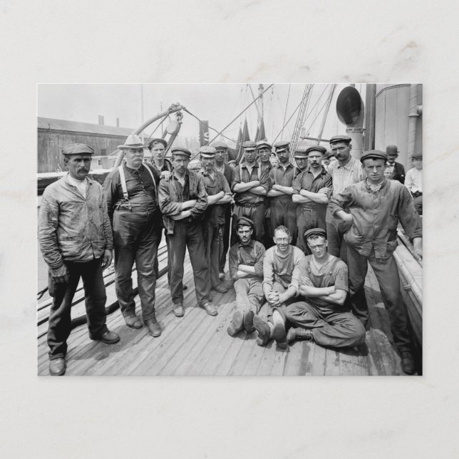 Postal Teddy Roosevelt con Crew, a principios del siglo X (Anverso)