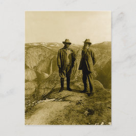 Postal Teddy Roosevelt y John Muir en un punto glaciar