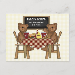 Postal Teddy sale a almorzar