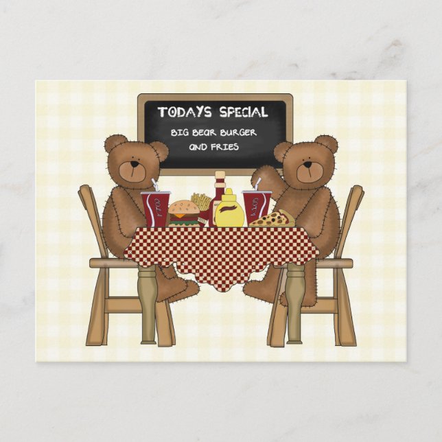 Postal Teddy sale al almuerzo (Anverso)