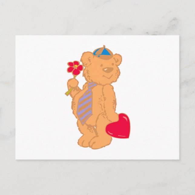 Postal Teddybär Herz corazón de oso de peluche (Anverso)