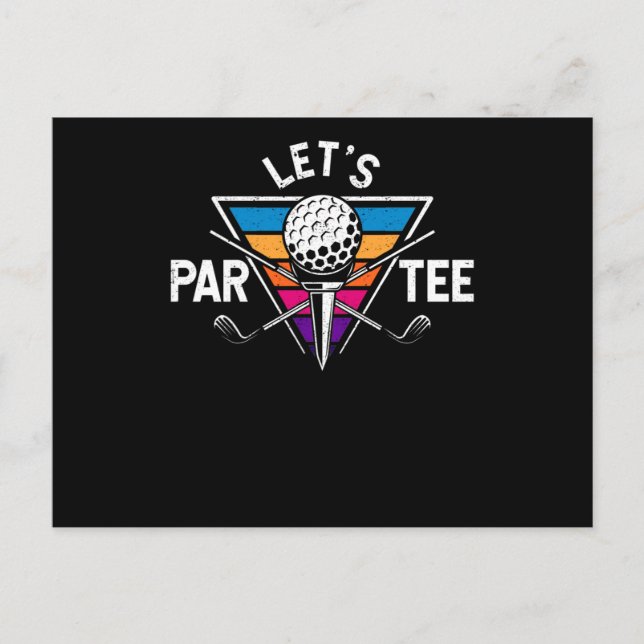 Postal Tee de bola de golf divertido Let's Par Tee Pin de (Anverso)