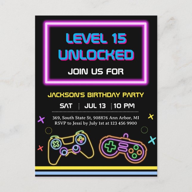 Postal Teen Gaming Gamer Boy Video Game Player (Anverso)