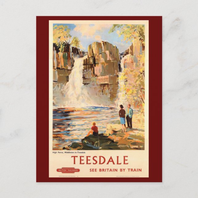 Postal Teesdale, Inglaterra, visita de vacaciones (Anverso)