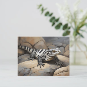 Postal Tegu Blanco Y Negro Argentino