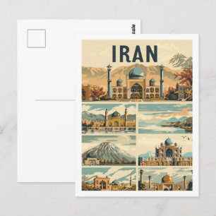 Postal Teherán Irán Vintage Famoso lugar de viaje