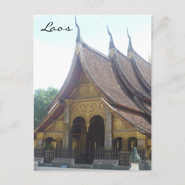 Postal tejado de laos wat (Anverso)
