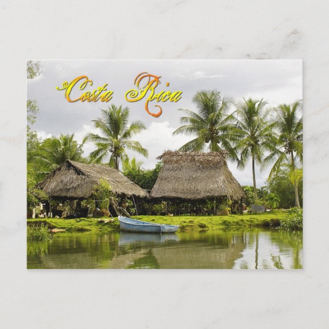 Postal Tejados cubiertos con paja, Zancudo, Costa Rica (Anverso)