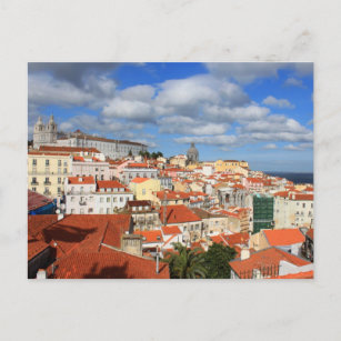 Postal Tejados de Alfama Lisboa