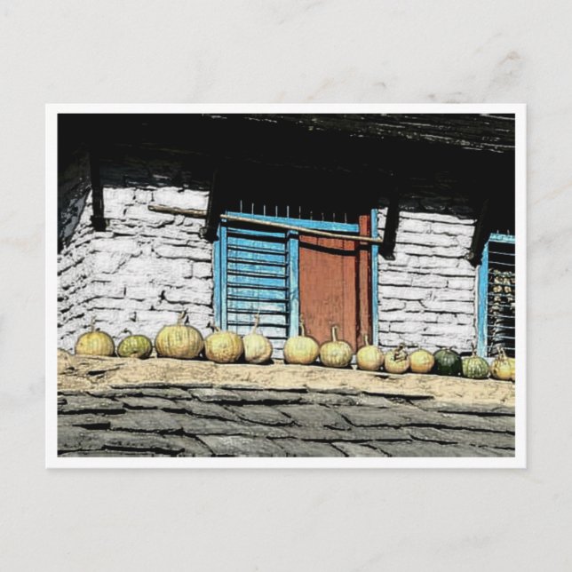 Postal Tejados de Nepal (Anverso)