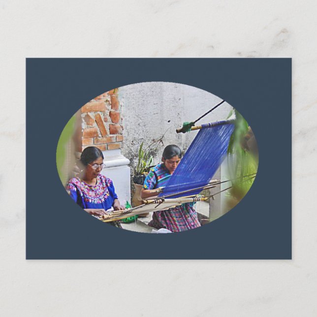 Postal Tejedores de Antigua (Anverso)