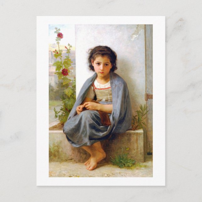 Postal Tejido chica, Bouguereau (Anverso)
