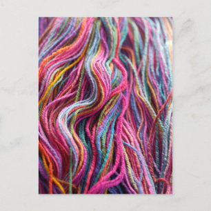 Postal Tejido de color yarn magenta rosa