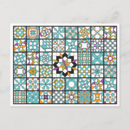 Postal Tejido de ejemplo turquesa moderno